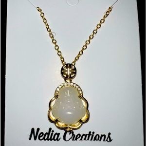 Buddha Moonstone Charm Necklace